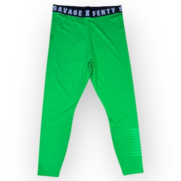 Savage X Fenty Pants - NWT Savage X Fenty 2X Neon Green High Waisted Leggings Stretch Gym Pilates